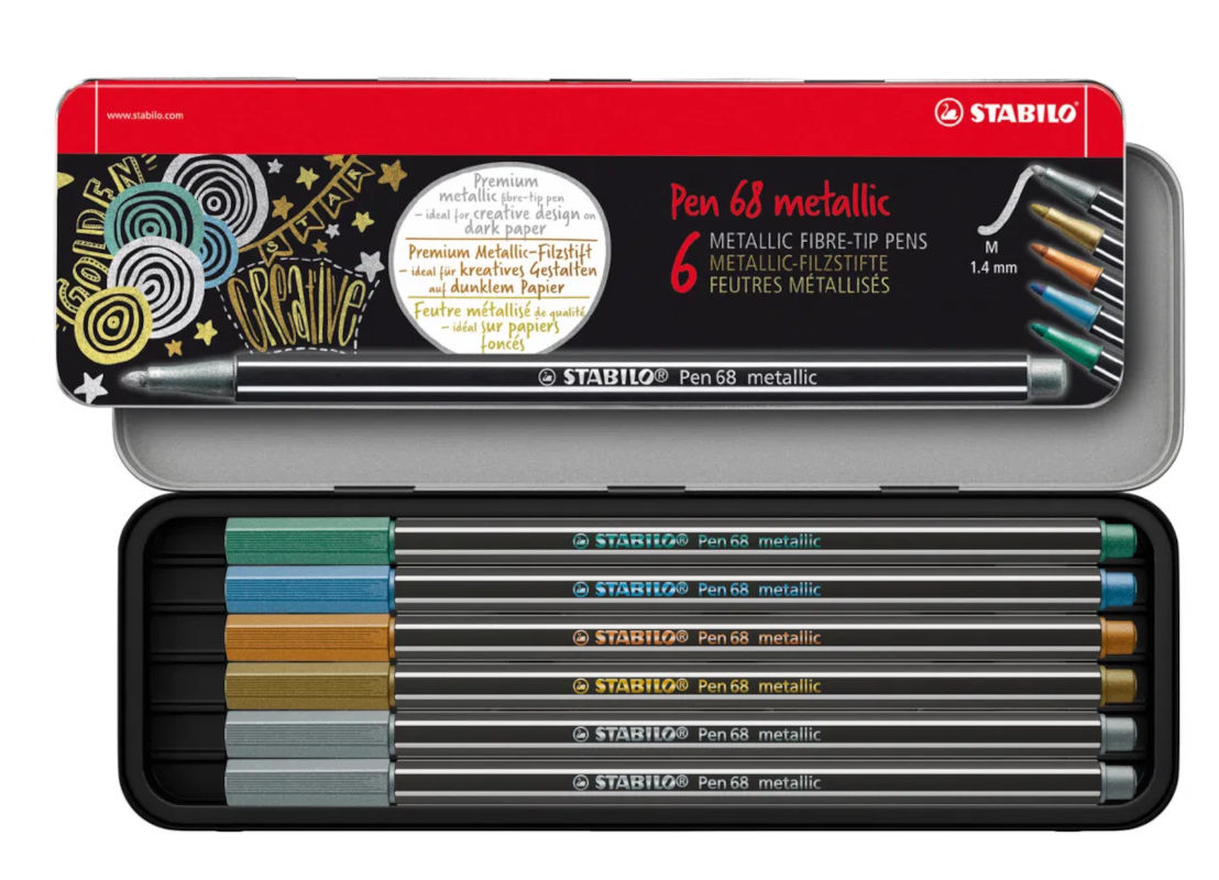 Bild 2 STABILO Pen 68, Filzstift, metallic - 6er Metalletui